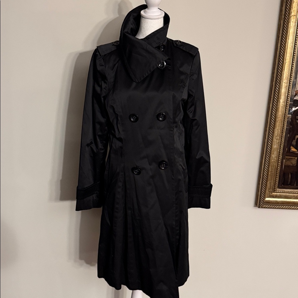 London Fog Black Double-Breasted Trench Coat